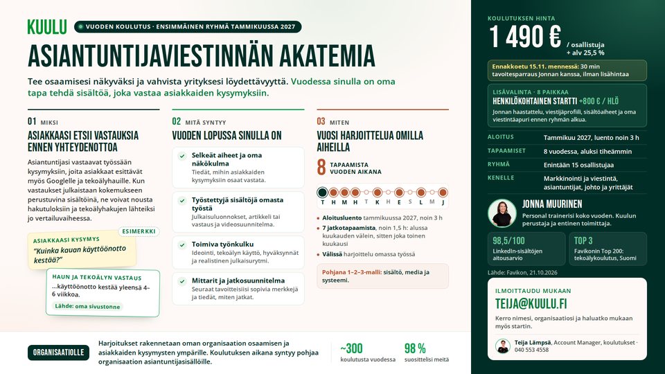 Tiivistelmän esikatselu: Asiantuntijaviestinnän akatemia yhdellä sivulla